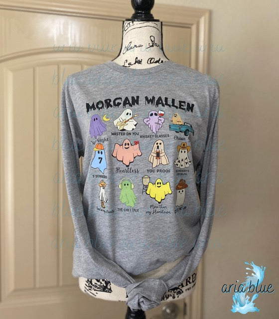 Morgan Wallen Ghost Themed Long Sleeve